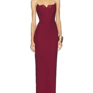 Michael Costello Deep Red Strapless dress